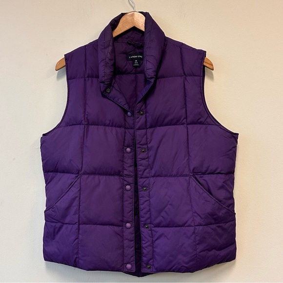 Lands' End Jackets & Blazers - Lands' End Down and Feather Insulated Deep Purple Puffer Vest